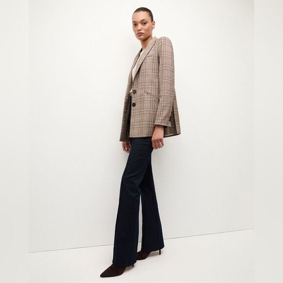 Veronica Beard Maci Plaid Dickey Blazer Tan Jacket Size 8 - Picture 5 of 14